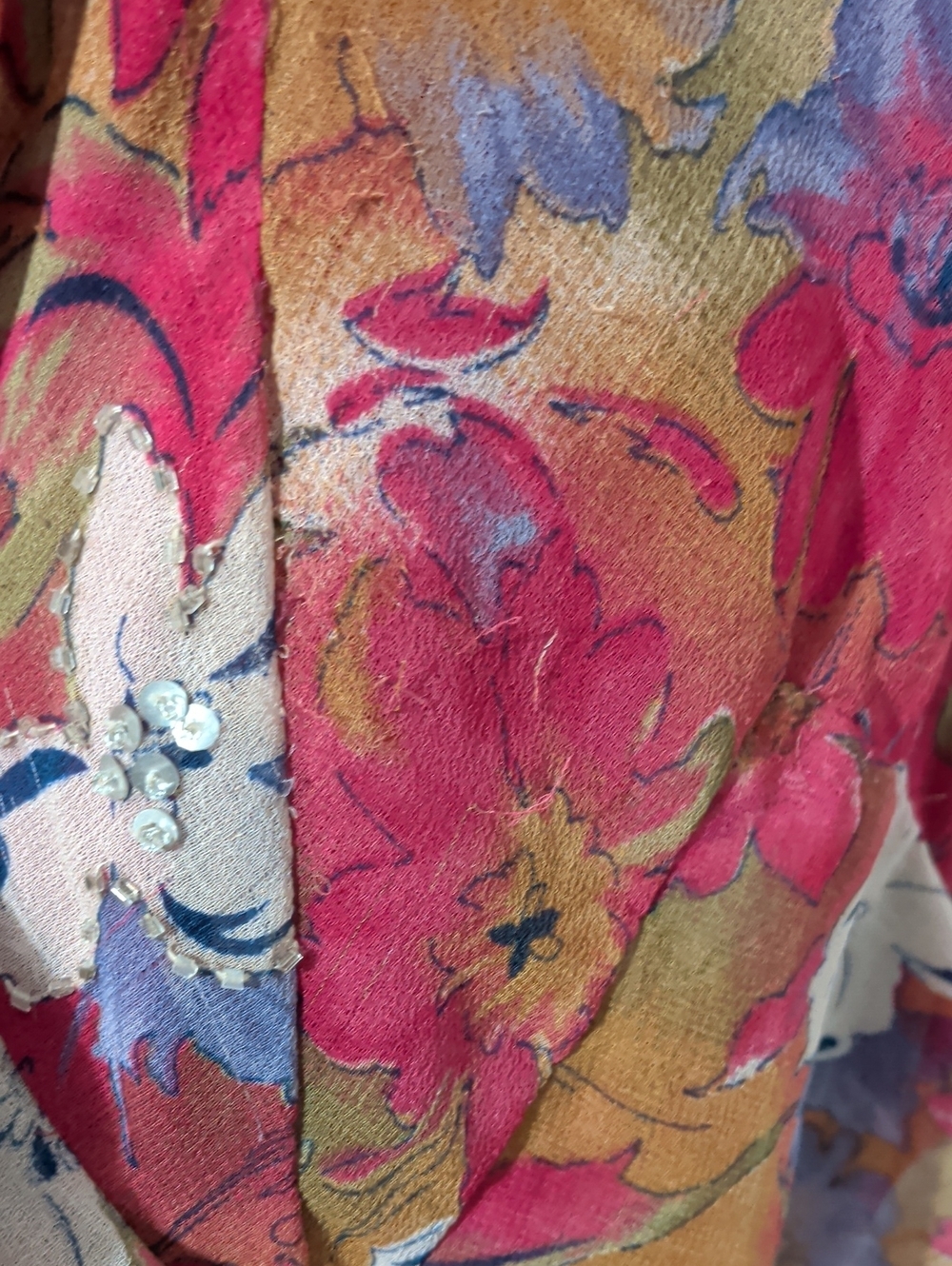 Floral Ruffled V-Neck Midi Dress in Fuchsia - Picture 9 of 11